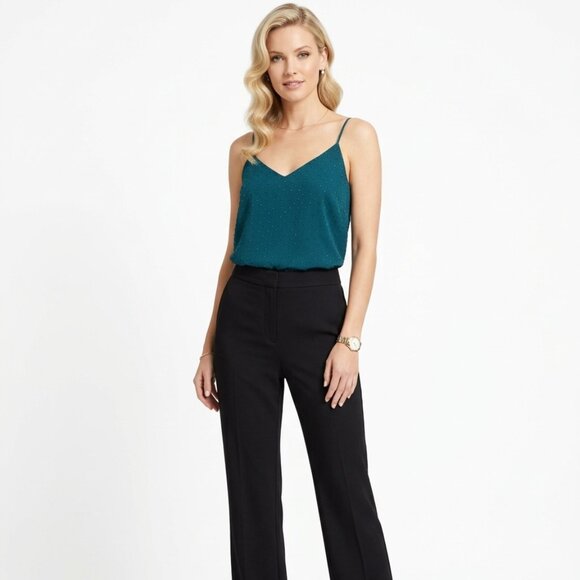 Calvin Klein Tops - NWT Calvin Klein Royal Green Metallic Polka Dot Cami | Spaghetti Strap Sz M